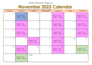 Mulgrave Calendar November 2023